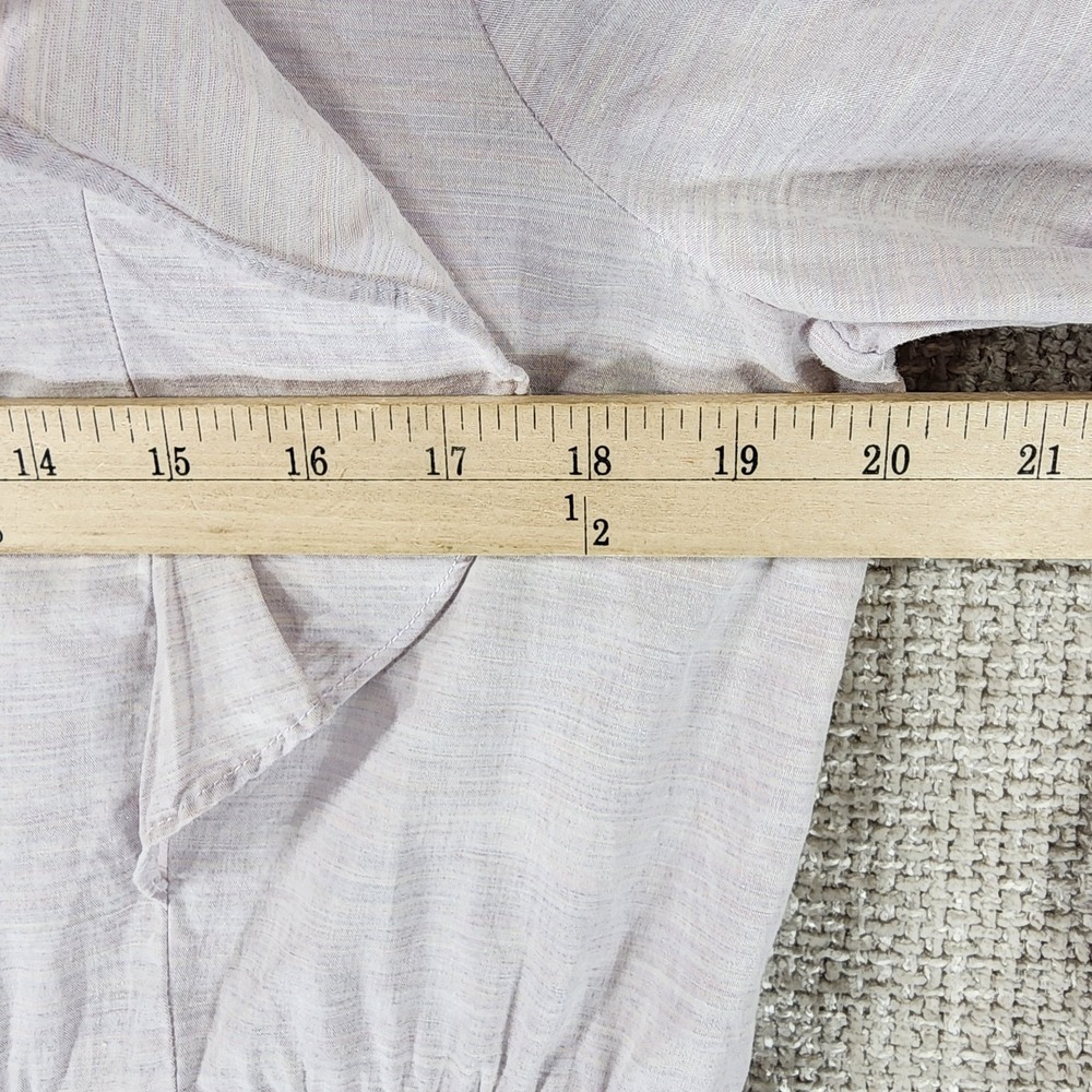 Madewell Long Sleeve Ruffle Dress Womens 10 Pale Lavender Cotton Blend Cottage - Picture 6 of 13
